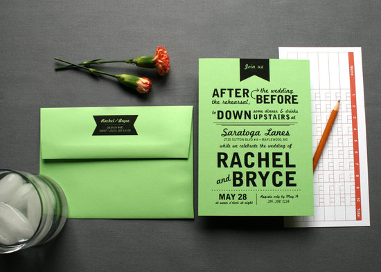 budget wedding ideas DIY invitations Etsy weddings lime green black