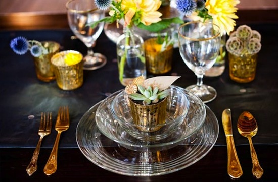 elegant wedding reception decor mercury glass accents 1