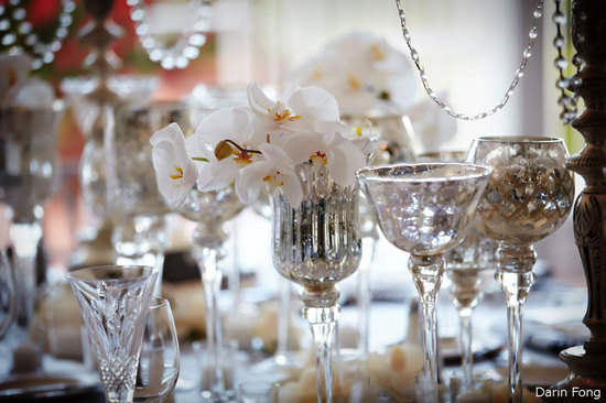 elegant wedding reception decor centerpiece vases Mercury Glass 1
