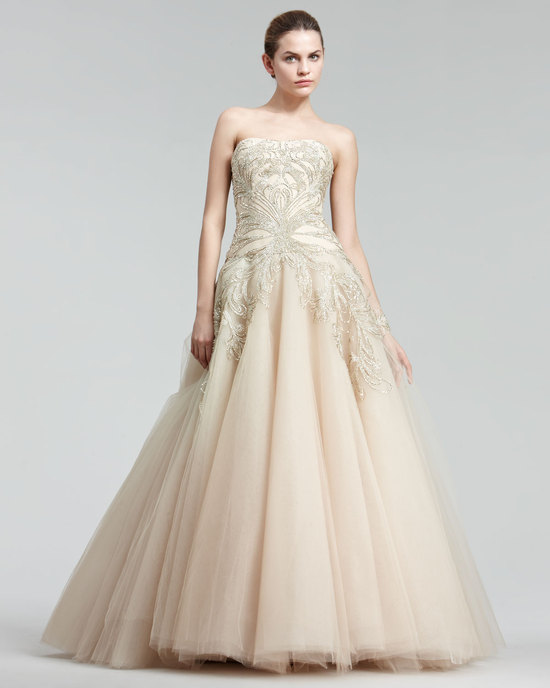 wedding splurge top 10 for fall 2012 Marchesa cream beaded ball gown