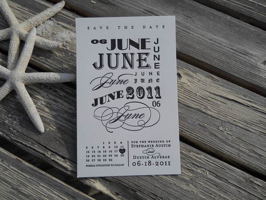 photo of Unique Wedding Invitations: Calendar STDs