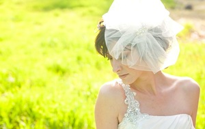 photo of 30 Beautiful Tulle Bridal Veils & Hair Accessories