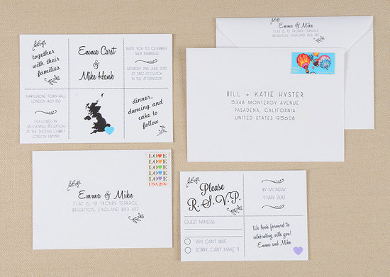 wedding invitations for modern weddings Etsy wedding finds whimsical grid