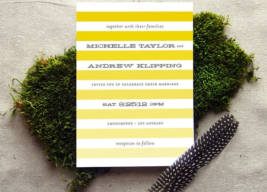 wedding invitations for modern weddings Etsy wedding finds yellow ombre