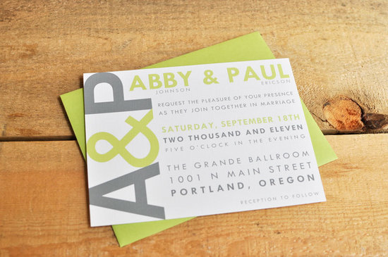 wedding invitations for modern weddings Etsy wedding finds celery gray