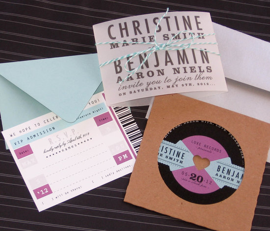 music themed wedding accessories ceremony reception decor retro vintage invitation