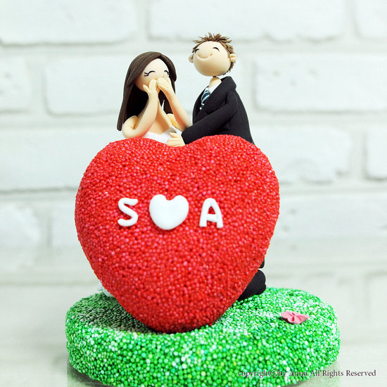 adorable wedding cake topper heart with monogram