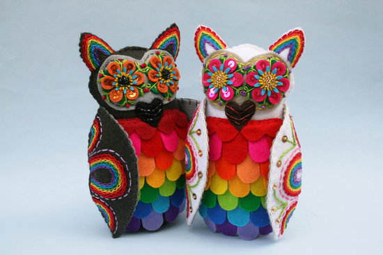 rainbow wedding inspiration cake toppers