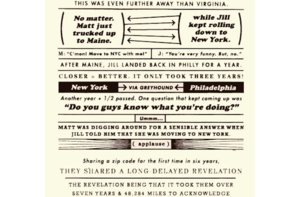 photo of funny wedding invitations love story infographic 3