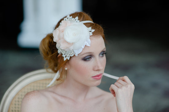 peach wedding pretties for romantic weddings bridal headband