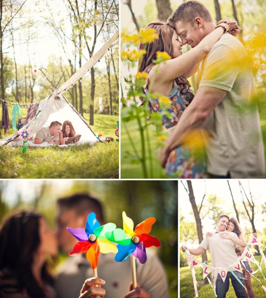 photo of Romantic Woodsy Engagement Shoot with a Handmade Touch