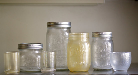 things brides love Mason Jar wedding reception decor centerpieces rainbow