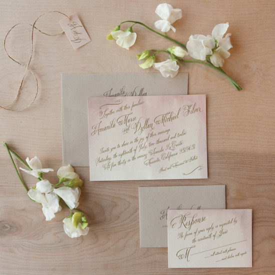 watercolor wedding invitations handmade weddings by Etsy vintage 2