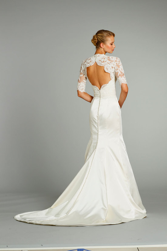 Stunning backless lace wedding dress by Jim Hjelm