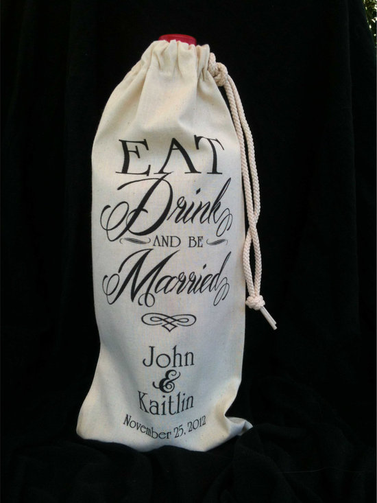 photo of awesome bachelorette party gifts wine and personalized bag