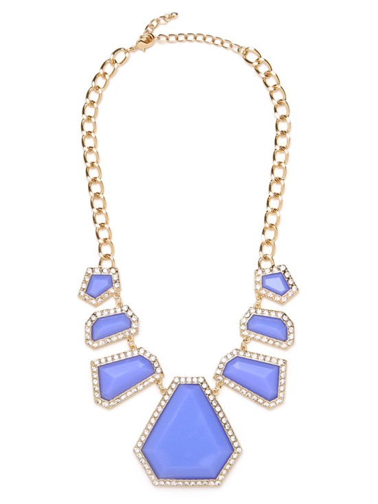 statement necklace for brides gold periwinkle