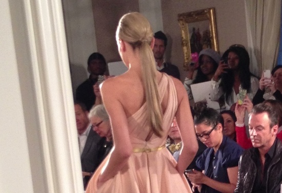 photo of spring 2013 wedding gowns Romona Keveza peach bridesmaid dress